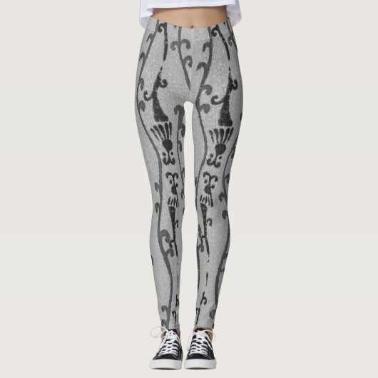 JAPANISCHE WOODBLOCK PATTERN DRUCKTE LEGGINGS (Vorderseite)