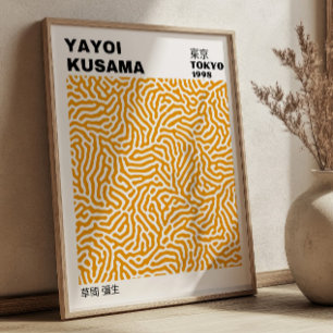 Japanische Yayoi Kusama Gelbe Abstract Ausstellung Poster