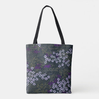 Japanische Yozakura-Tasche | Meiji-Ära Sakura & Fl Tasche
