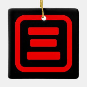 Japanische Zahl Drei 三 【San】 Kanji Keramikornament