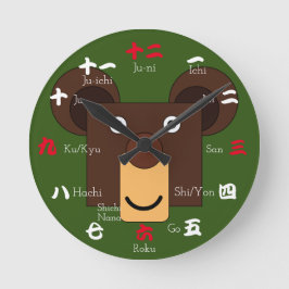Japanische Zahlen in Kanji Runde Wanduhr