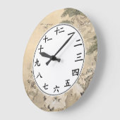 Japanische Zahlen Kanji Nummer Uhrenkrane Vögel Große Wanduhr (Winkel)
