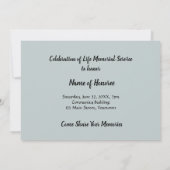 Japanische Zen-Garten-Feier des Leben-Denkmals Einladung (Rückseite)