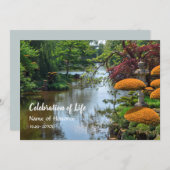 Japanische Zen-Garten-Feier des Leben-Denkmals Einladung (Vorne/Hinten)