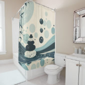 Japanische Zen im grünen Duschvorhang (Beispiel)