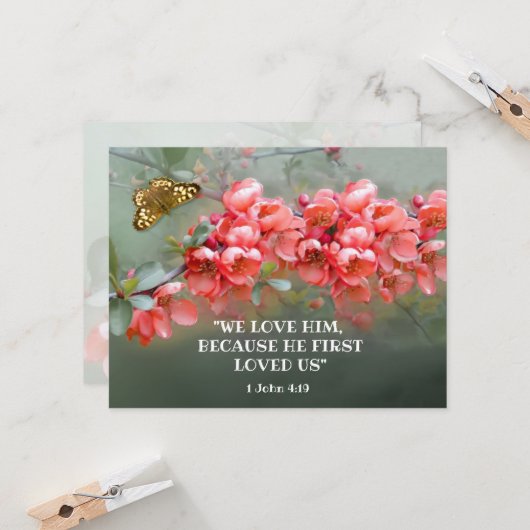 Japanische Zierstille mit Bibelzitat Karte (Vorderseite/Rückseite Beispiel)