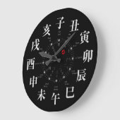 Japanische Zodiakartenart [schwarzes Gesicht] Große Wanduhr (Winkel)