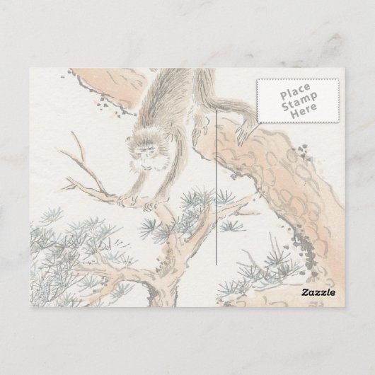 Japanischer Affe Postkarte (Rückseite)
