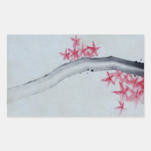 Japanischer Ahorn Rechteckiger Aufkleber (Vorderseite)