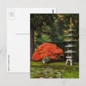 Japanischer Ahorn und Pagode im japanischen Garten Postkarte (Vorne/Hinten)