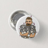 Japanischer Akita Inu Brindle Button (Vorne & Hinten)