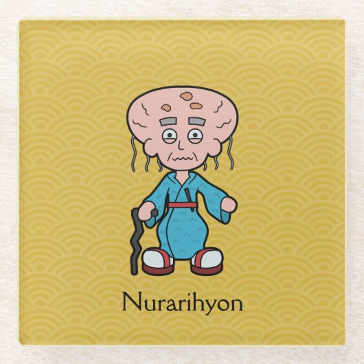 Japanischer Alter Mann Nurarihyon: Cartoon Yokai Glasuntersetzer (Vorderseite)