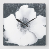 Japanischer Anemone. Quadratische Wanduhr (Vorderseite)