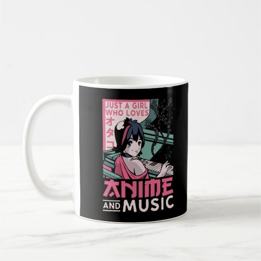 Japanischer Anime Music Girl Otaku Piano Musiker Kaffeetasse (Links)