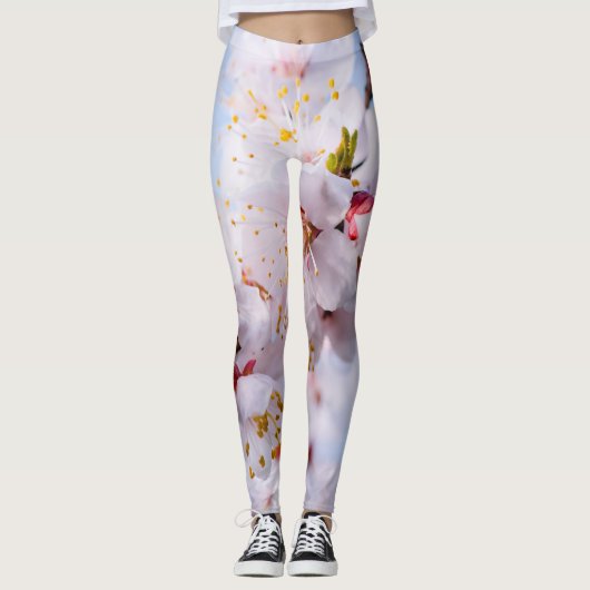 Japanischer Apricot Blossom Leggings (Vorderseite)