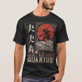 Japanischer Aquarius Zodiac | Red Sun Water Bear T-Shirt