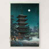 Japanischer Asakusa Kinryūzan Tempel in Mondlicht Puzzle (Vertikal)