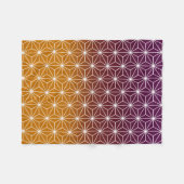 Japanischer Asanoha (groß) Burgund & Gold Fleecedecke (Vorderseite (Horizontal))