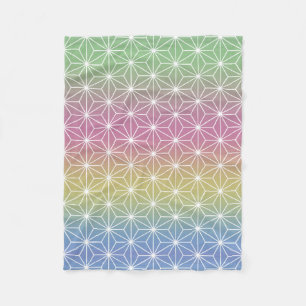 Japanischer Asanoha (groß) Pastel Rainbow Fleecedecke