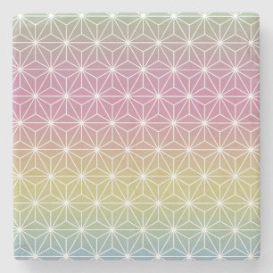 Japanischer Asanoha Traditionelle Printpastellrost Steinuntersetzer