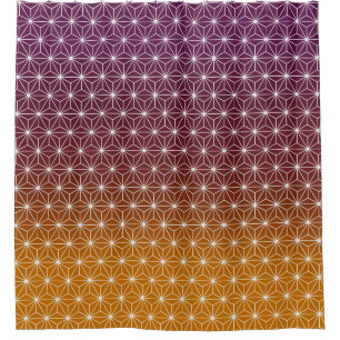Japanischer Asanoha Traditioneller Print Burgund & Duschvorhang
