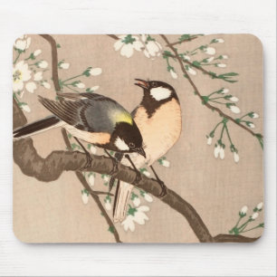 Japanischer Asiatischer Ohara Koson Vogel Meise Si Mousepad