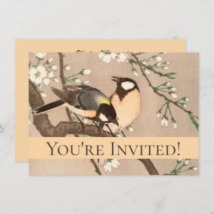 Japanischer Asiatischer Vogel Chickadee Songbird Einladung