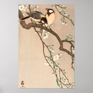 Japanischer asiatischer Vogel Meise Singvogel Poster