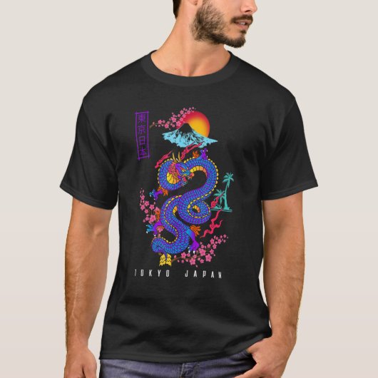 Japanischer ästhetischer Drache T-Shirt (Vorderseite)