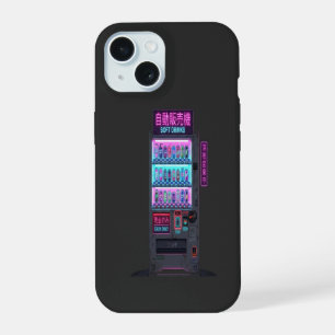 Japanischer Automat Cyberpunk Pixel Art iPhone 15 Hülle