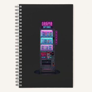 Japanischer Automat Cyberpunk Pixel Art Notizblock