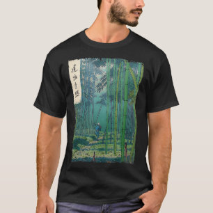 Japanischer Bamboo Grove Woodblock Kunst Spirituel T-Shirt