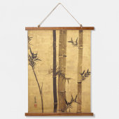 Japanischer Bamboo & Plum Tree von Ogata Kōrin Wandteppich Mit Holzrahmen (Vorderseite)