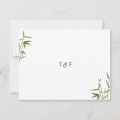 Japanischer Bambus Hochzeit Speichern Sie die Datu Einladung (Rückseite)