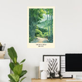 Japanischer Bambuswald Kunstprint Grünwald Poster (Heimbüro)