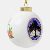 Japanischer Bantam Circle Keramik Kugel-Ornament (Links)