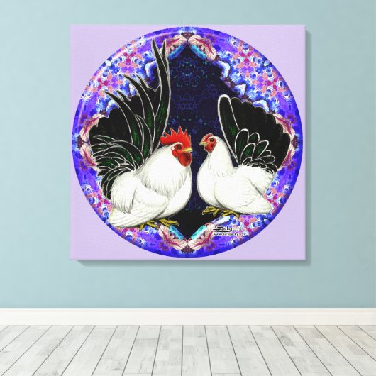 Japanischer Bantam Circle Leinwanddruck (Insitu (Holzboden))