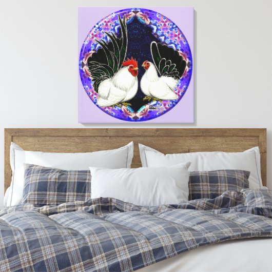 Japanischer Bantam Circle Leinwanddruck (Insitu (Schlafzimmer))