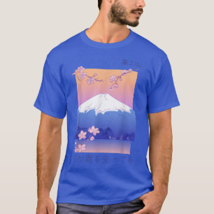 Japanischer Berg Cherry Blossom Sakura Vaporwave T-Shirt