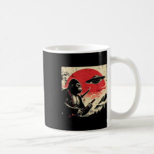 Japanischer Bigfoot-Samurai-Ufo-Vintage-Sasquatch- Kaffeetasse