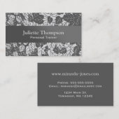 Japanischer Blattdruck, Licht und Dunkelgrau / Gra Visitenkarte (Vorne/Hinten)