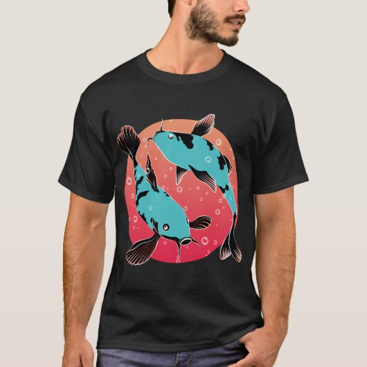Japanischer blauer Koi-Fisch T-Shirt (Vorderseite)