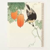 Japanischer Block Print Bird und Orange Fruit Planer (Rückseite)