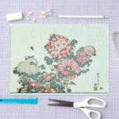 JAPANISCHER BLUMEN-DRUCK MIT BIENE Seidenpapier (Handwerk)
