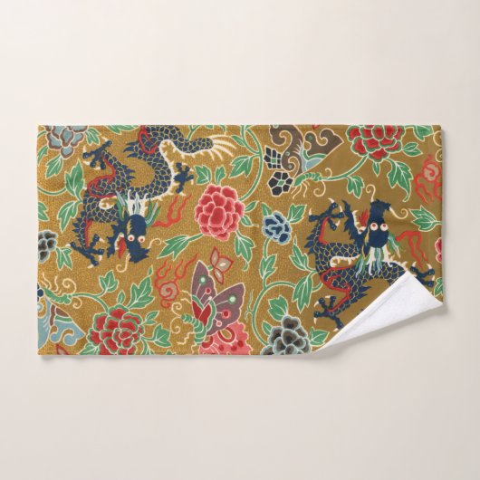 Japanischer Blumendrache Badhandtuch Set (Handtuch)