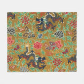 Japanischer Blumendrache Fleecedecke (Vorderseite (Horizontal))