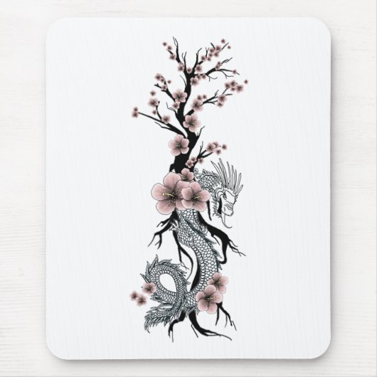 Japanischer Blumendrache Mousepad (Vorne)