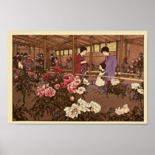 Japanischer Blumengarten People Scene Poster Print