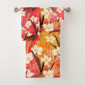Japanischer Blumenkalk Sunset Cocktail Badhandtuch Set (Insitu)