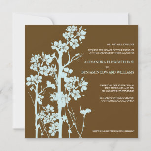 Japanischer Blumenschokolade/Blauer Hochzeitsempfa Einladung